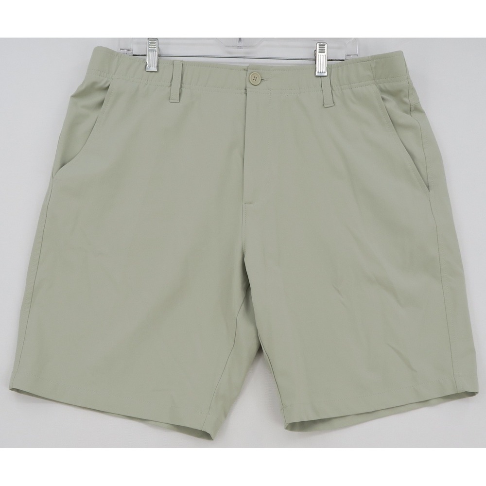 Under Armour Mens‎ Golf Shorts Light Green Khaki Size 38 Performance Flat Front